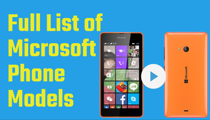 Full List of Microsoft Phone Models